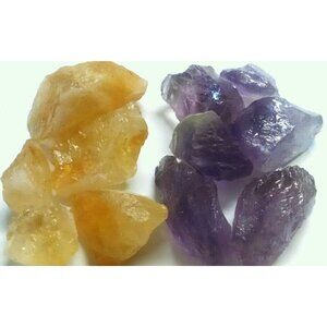Amethyst Citrine 1/2 Lb Lot Gold & Purple Rough geode Gemstones High Quality